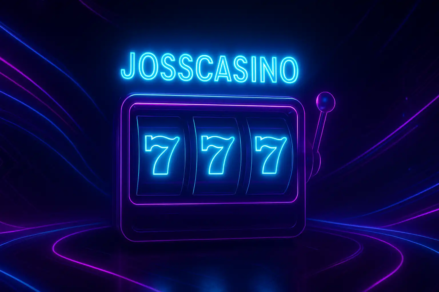 JossCasino neon casino backdrop with glowing reels